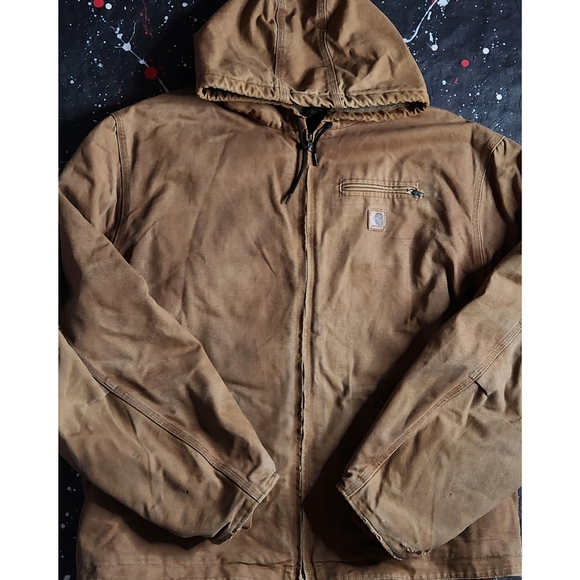 Carhartt vintage men's tan distressed canvas chore work coat jacket size 4XL - Picture 2 of 9